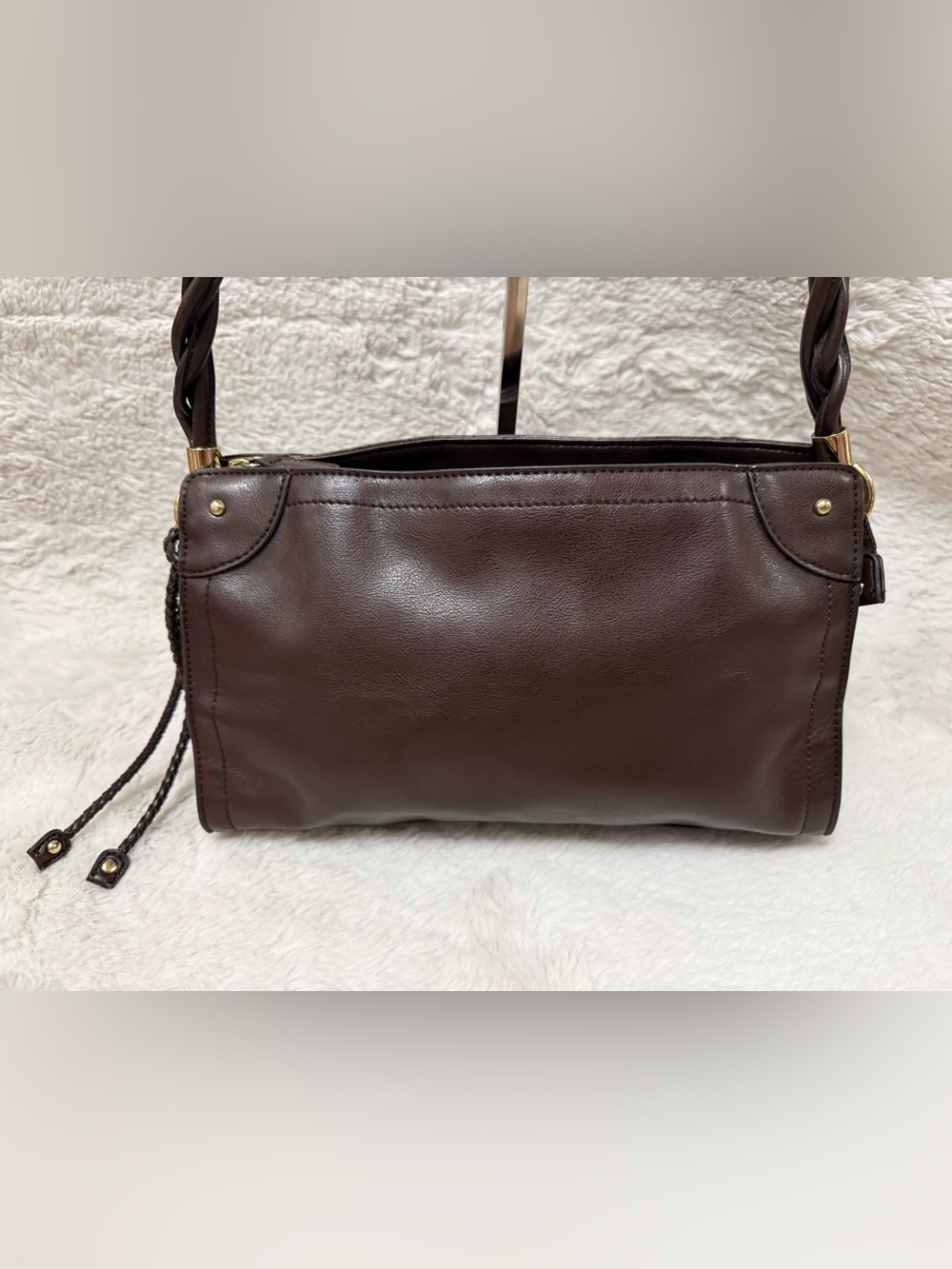 Elegant Dark Brown Leather Shoulder Bag